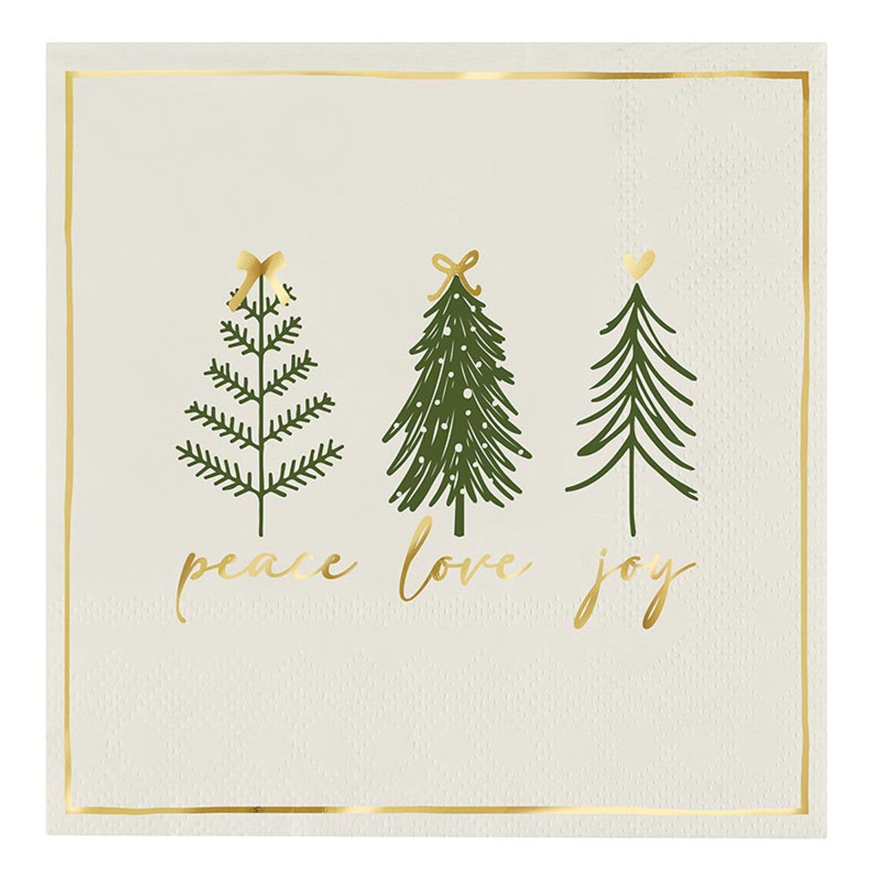 Cocktail Napkin - Holiday Peace Love Joy