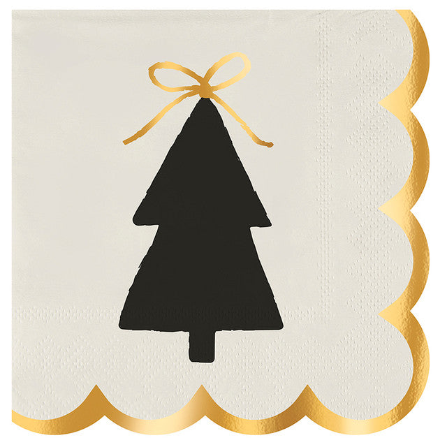 Cocktail Napkin Holiday Set - Bow Tree