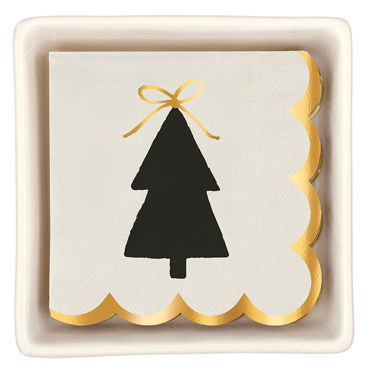 Cocktail Napkin Holiday Set - Bow Tree