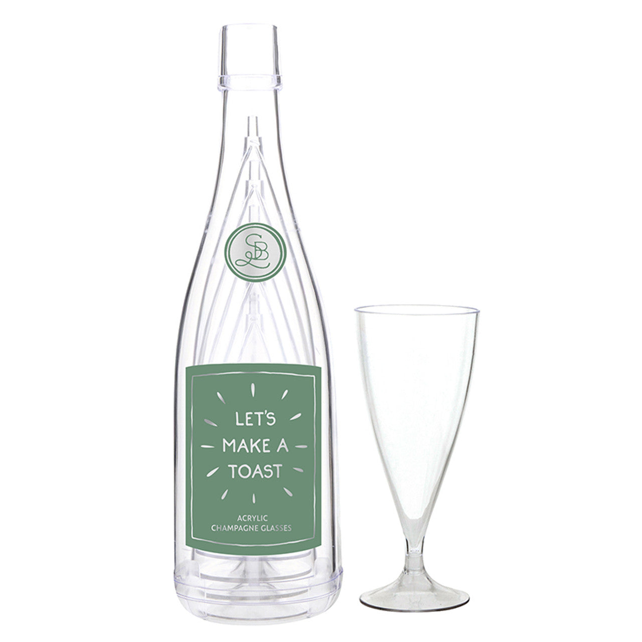 Acrylic Champagne Bottle|Glasses - Let's Make A Toast s/5