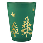 Load image into Gallery viewer, Frosted Cup Set - Holiday Trees s/8 16oz

