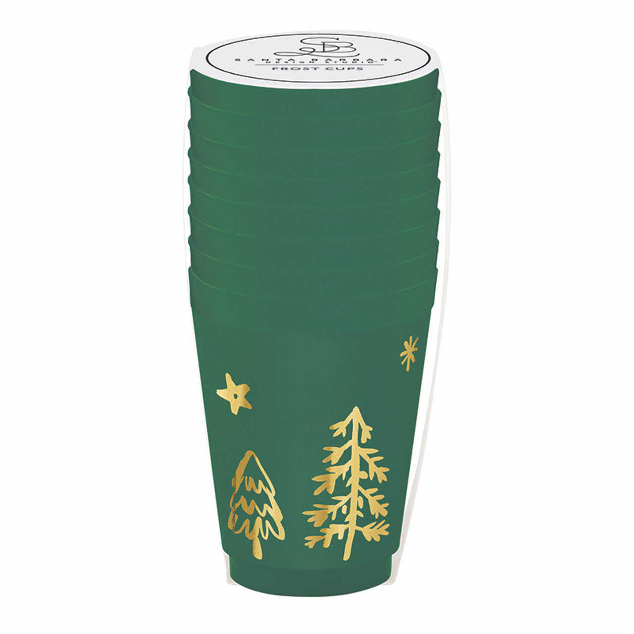 Frosted Cup Set - Holiday Trees s/8 16oz