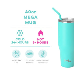 Swig Mega Mug 40oz - Original Aquamarine