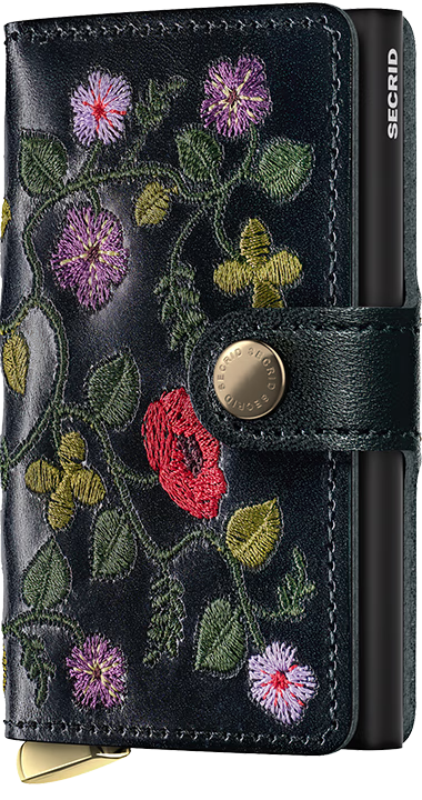 Miniwallet - Premium Stitch Floral Black