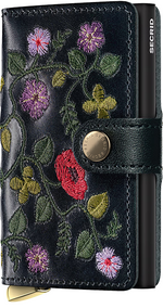 Load image into Gallery viewer, Miniwallet - Premium Stitch Floral Black
