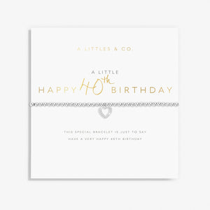 A Littles & Co. Bracelet - Happy 40th Birthday Silver