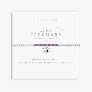 A Littles & Co. Bracelet - Birthstone Feb Amethyst | Silver