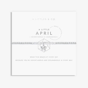 A Littles & Co. Bracelet - Birthstone Apr Rock Crystal | Silver