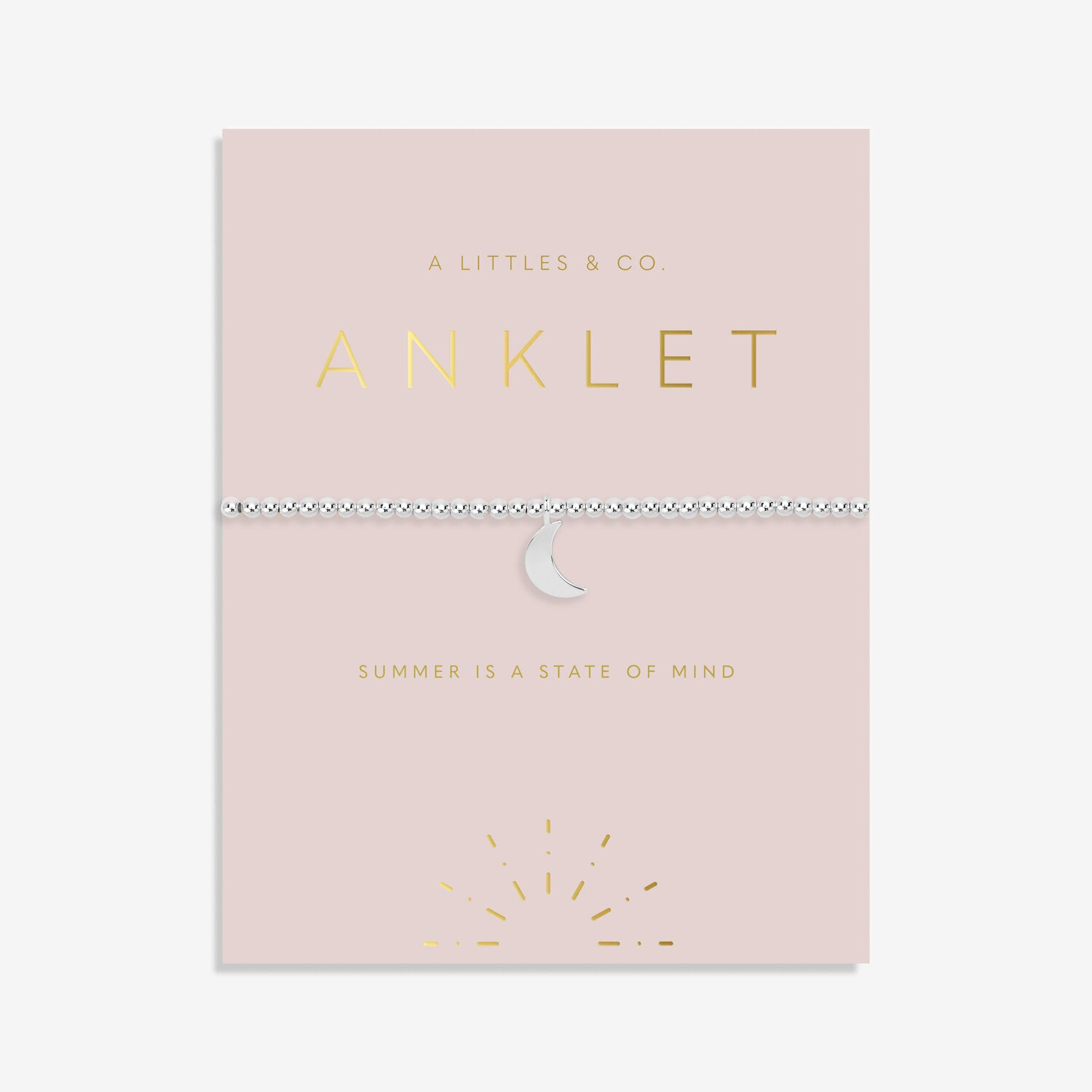 A Littles & Co. Anklet - Silver Moon Circle