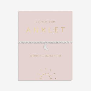 A Littles & Co. Anklet - Silver Moon Circle