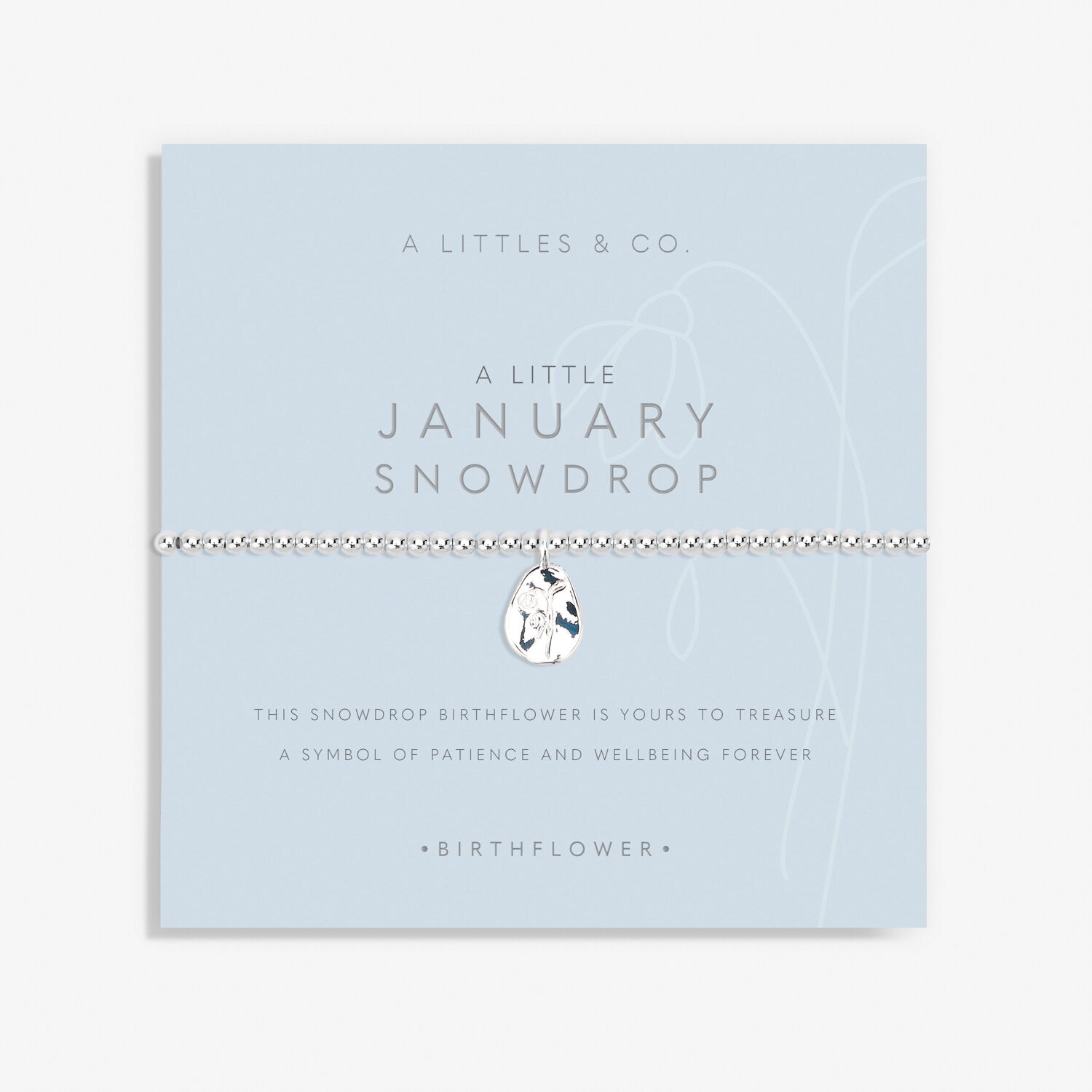 A Littles & Co. Bracelet - Birthflower Jan Snowdrop | Silver