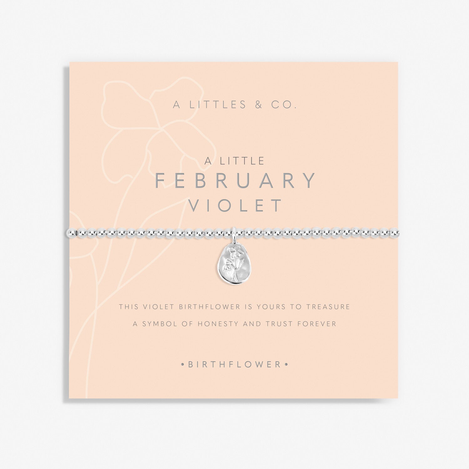 A Littles & Co. Bracelet - Birthflower Feb Violet | Silver