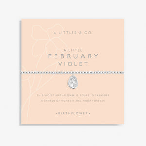 A Littles & Co. Bracelet - Birthflower Feb Violet | Silver