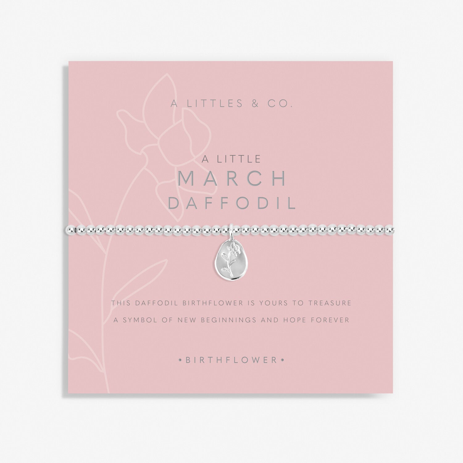 A Littles & Co. Bracelet - Birthflower March Daffodil | Silver