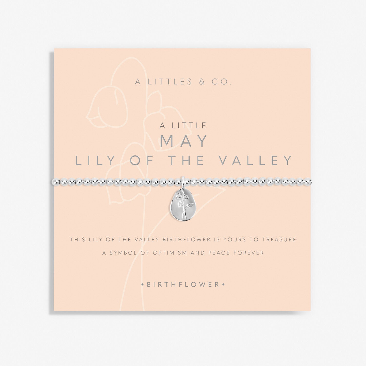 A Littles & Co. Bracelet - Birthflower May Lily of the Valley Slvr