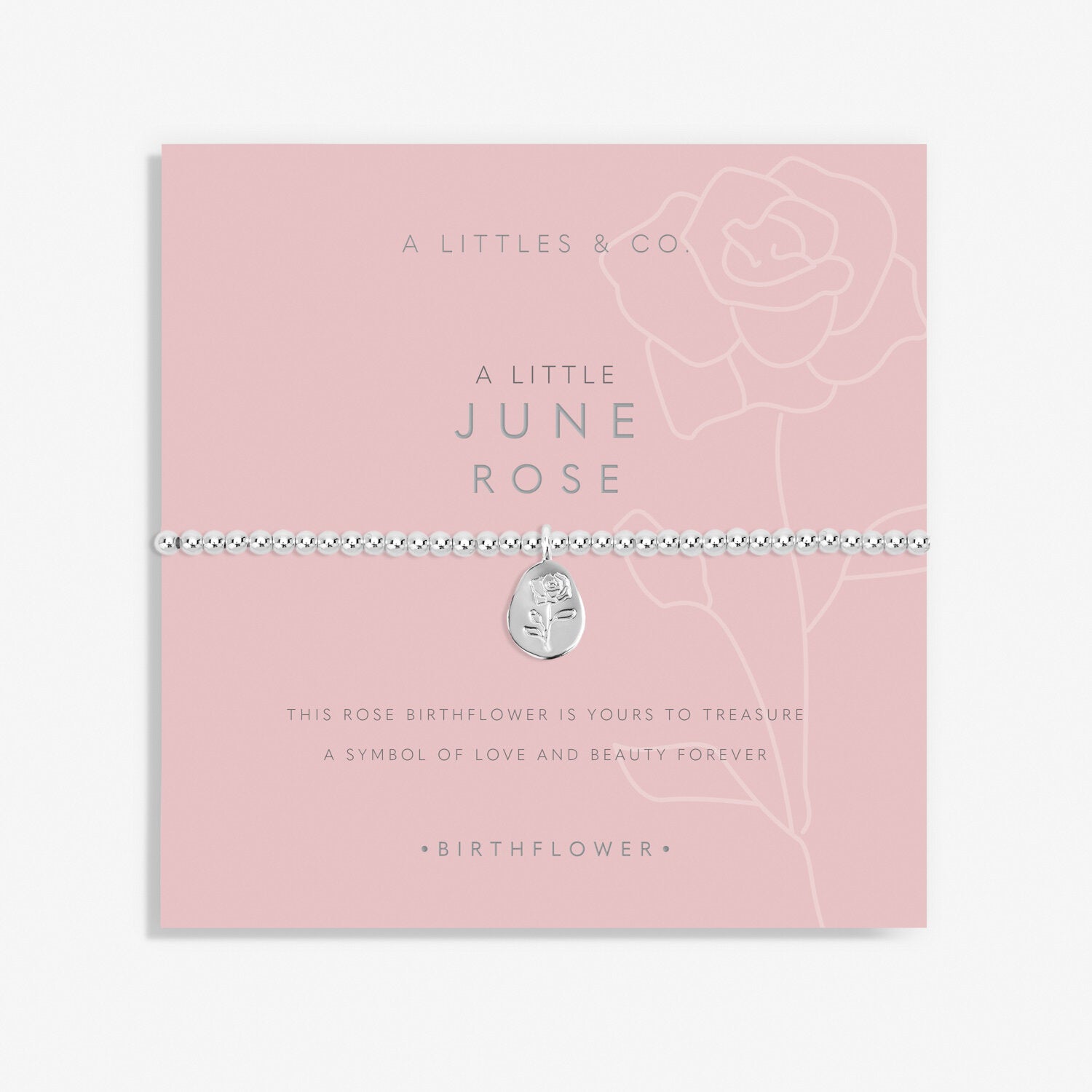 A Littles & Co. Bracelet - Birthflower June Rose Slvr