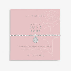 A Littles & Co. Bracelet - Birthflower June Rose Slvr