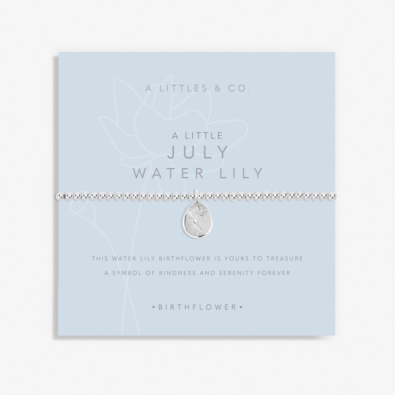 A Littles & Co. Bracelet - Birthflower July Water Lily Slvr