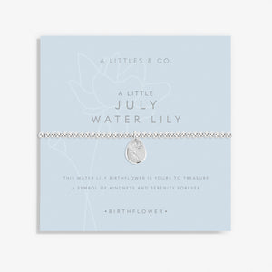 A Littles & Co. Bracelet - Birthflower July Water Lily Slvr