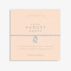 A Littles & Co. Bracelet - Birthflower Aug Poppy | Silver