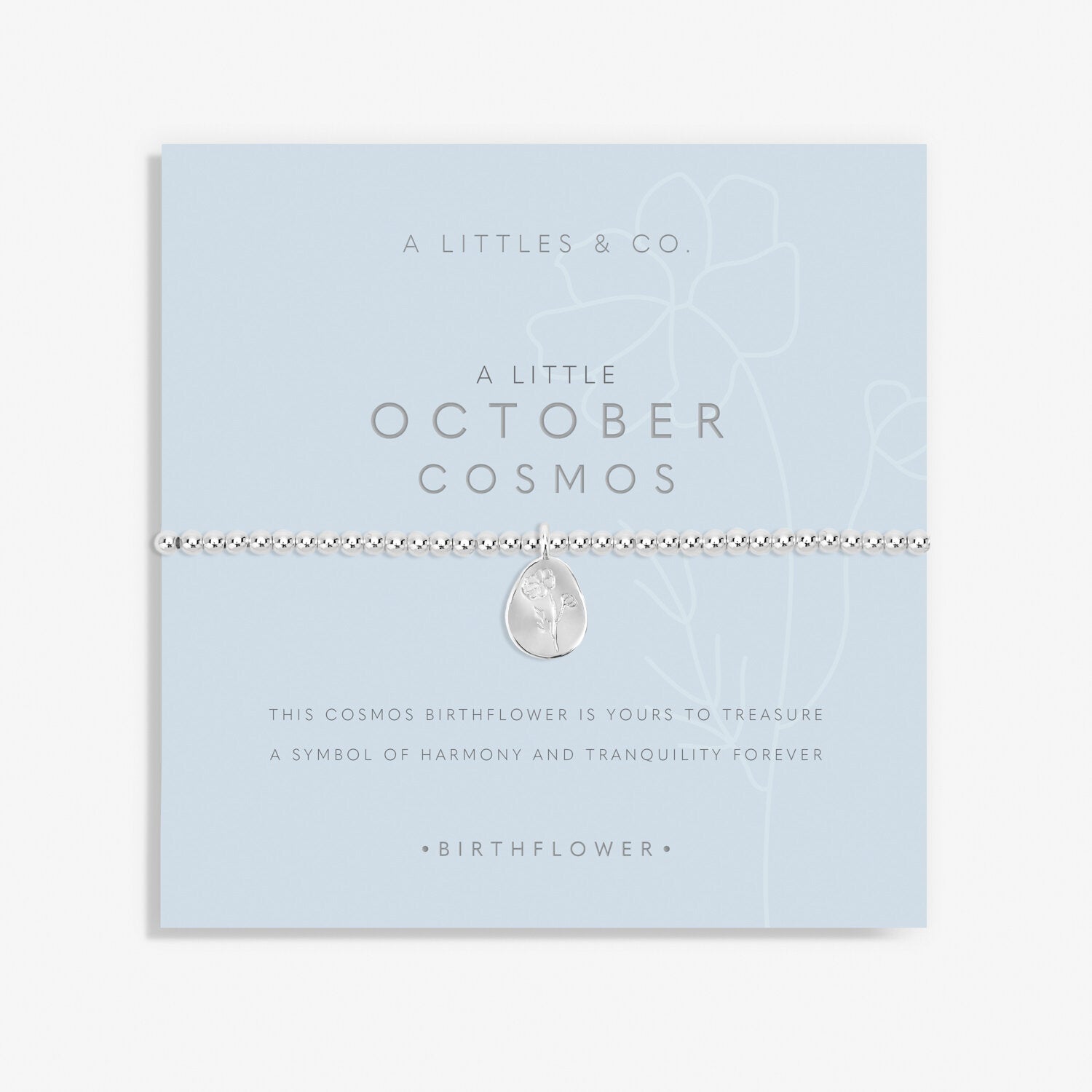 A Littles & Co. Bracelet - Birthflower Oct Cosmos | Silver