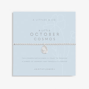 A Littles & Co. Bracelet - Birthflower Oct Cosmos Slvr