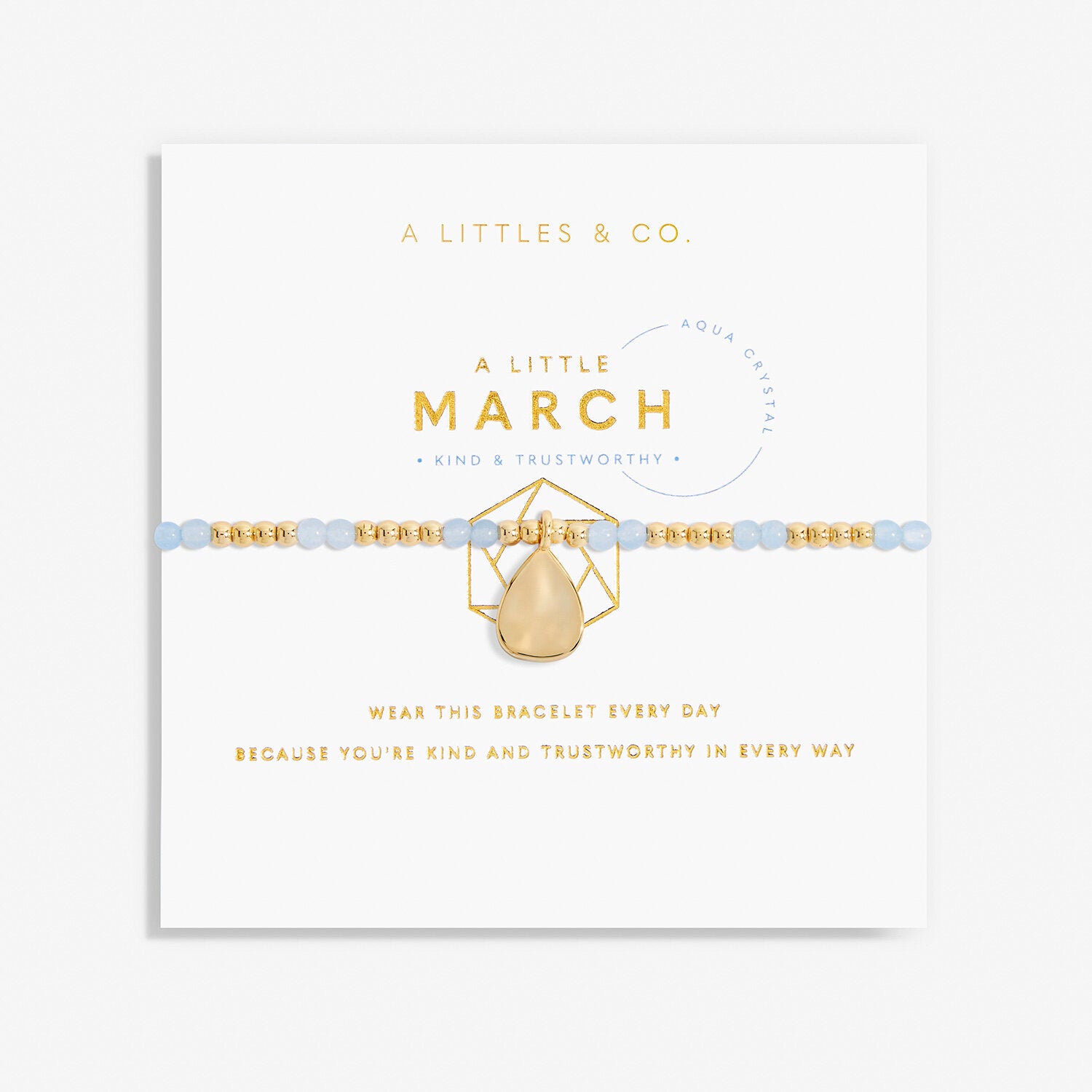 A Littles & Co. Bracelet - Birthstone Mar Aqua Gld