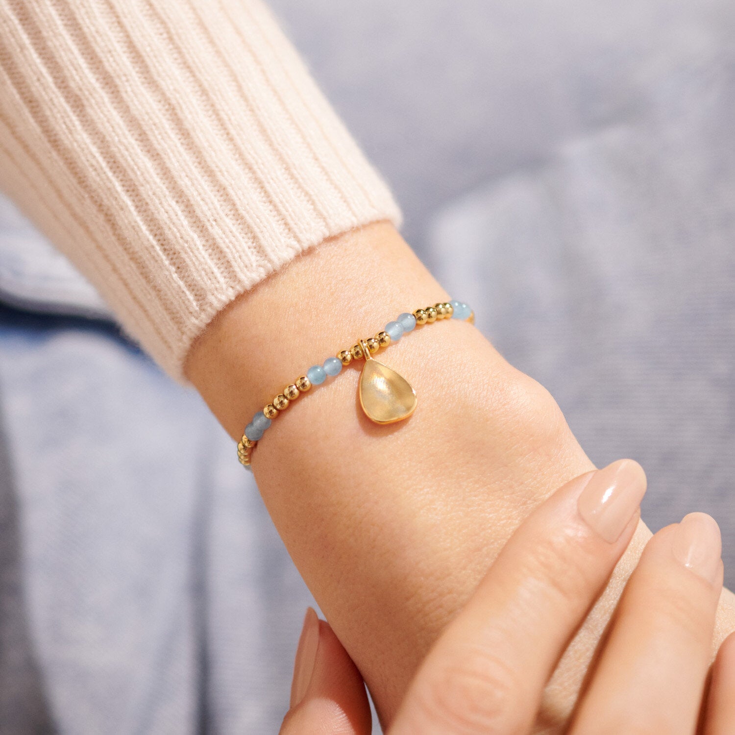 A Littles & Co. Bracelet - Birthstone Mar Aqua Gld