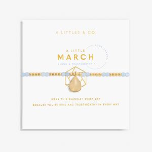 A Littles & Co. Bracelet - Birthstone Mar Aqua Gld