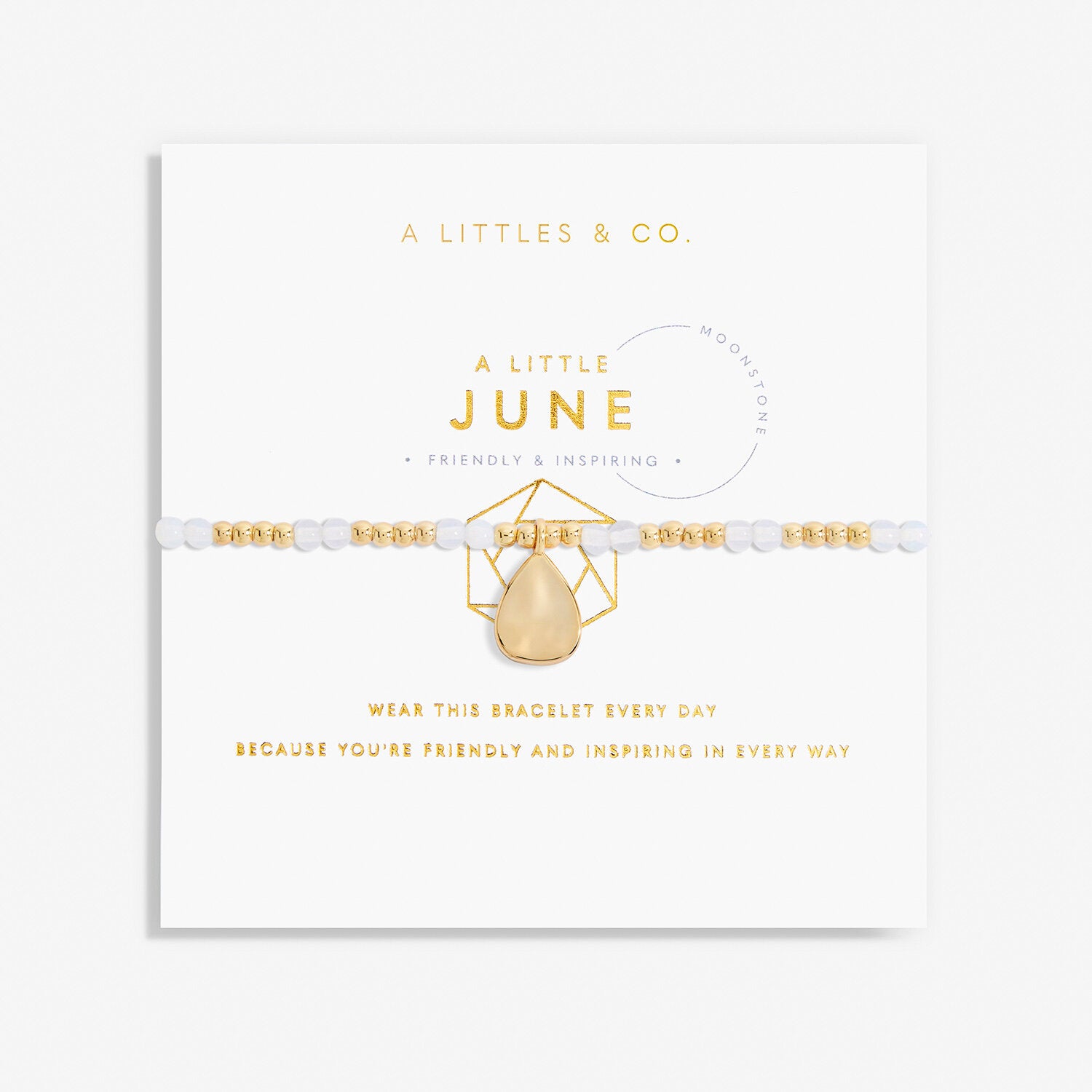 A Littles & Co. Bracelet - Birthstone June Moonstone | Gold