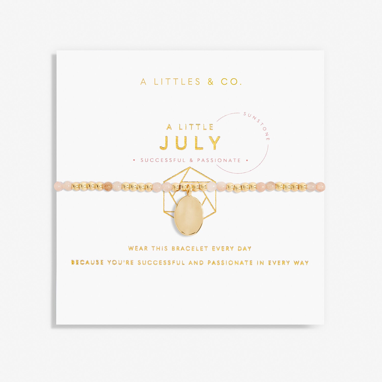 A Littles & Co. Bracelet - Birthstone July Sunstone Gld