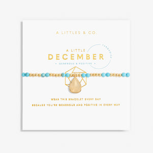 A Littles & Co. Bracelet - Birthstone Dec Turquoise Gld