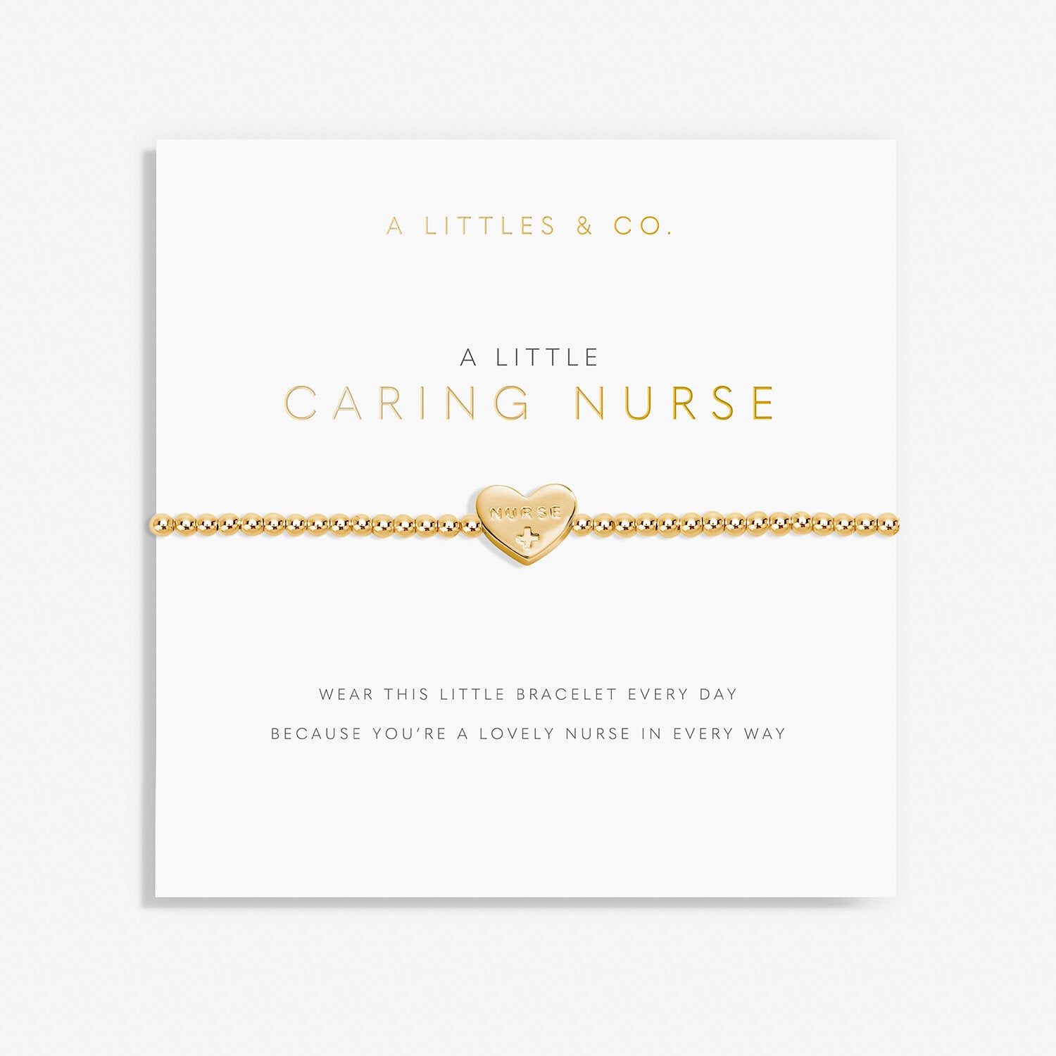 A Littles & Co. Bracelet - Caring Nurse Heart Gold