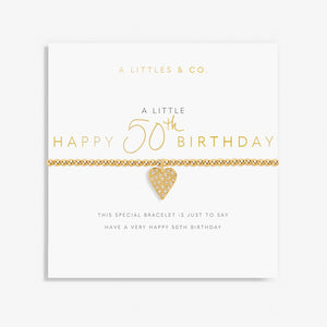 A Littles & Co. Bracelet - Happy 50th Birthday Gold