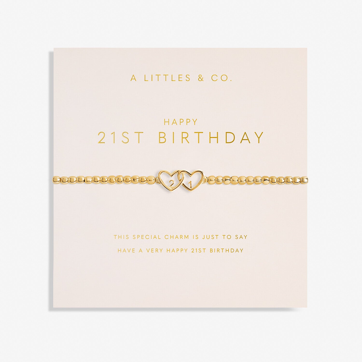 A Littles & Co. Bracelet - Happy 21st Birthday Gold