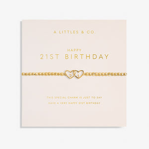 A Littles & Co. Bracelet - Happy 21st Birthday Gold