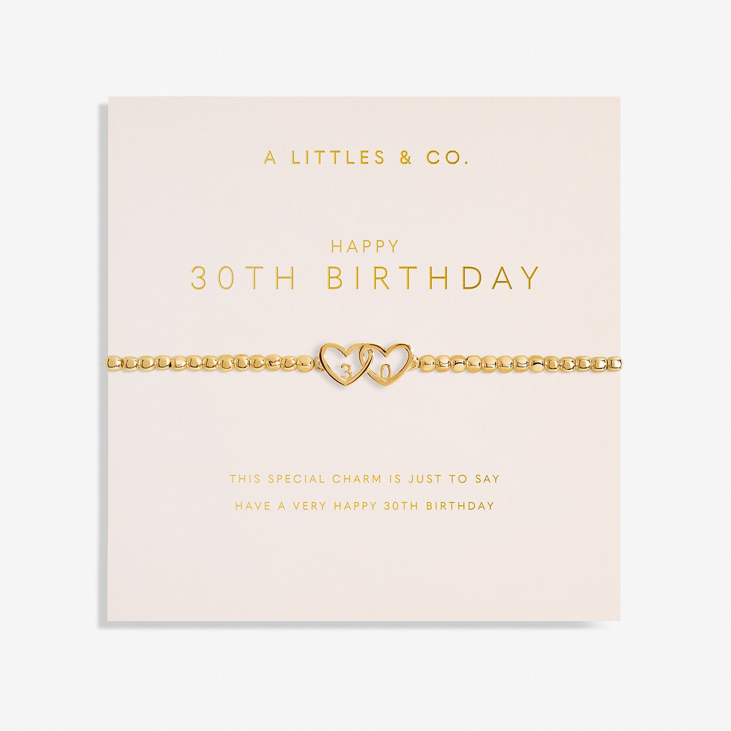 A Littles & Co. Bracelet - Happy 30th Birthday Gold