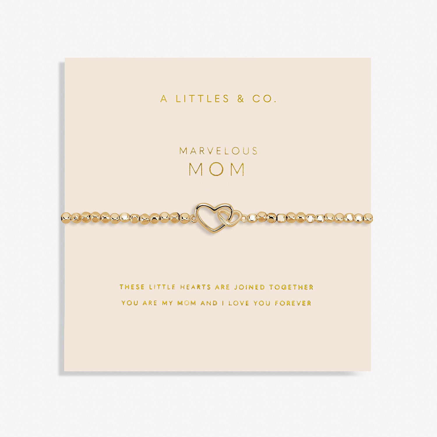 A Littles & Co. Bracelet - Marvelous Mom Double Heart Gold