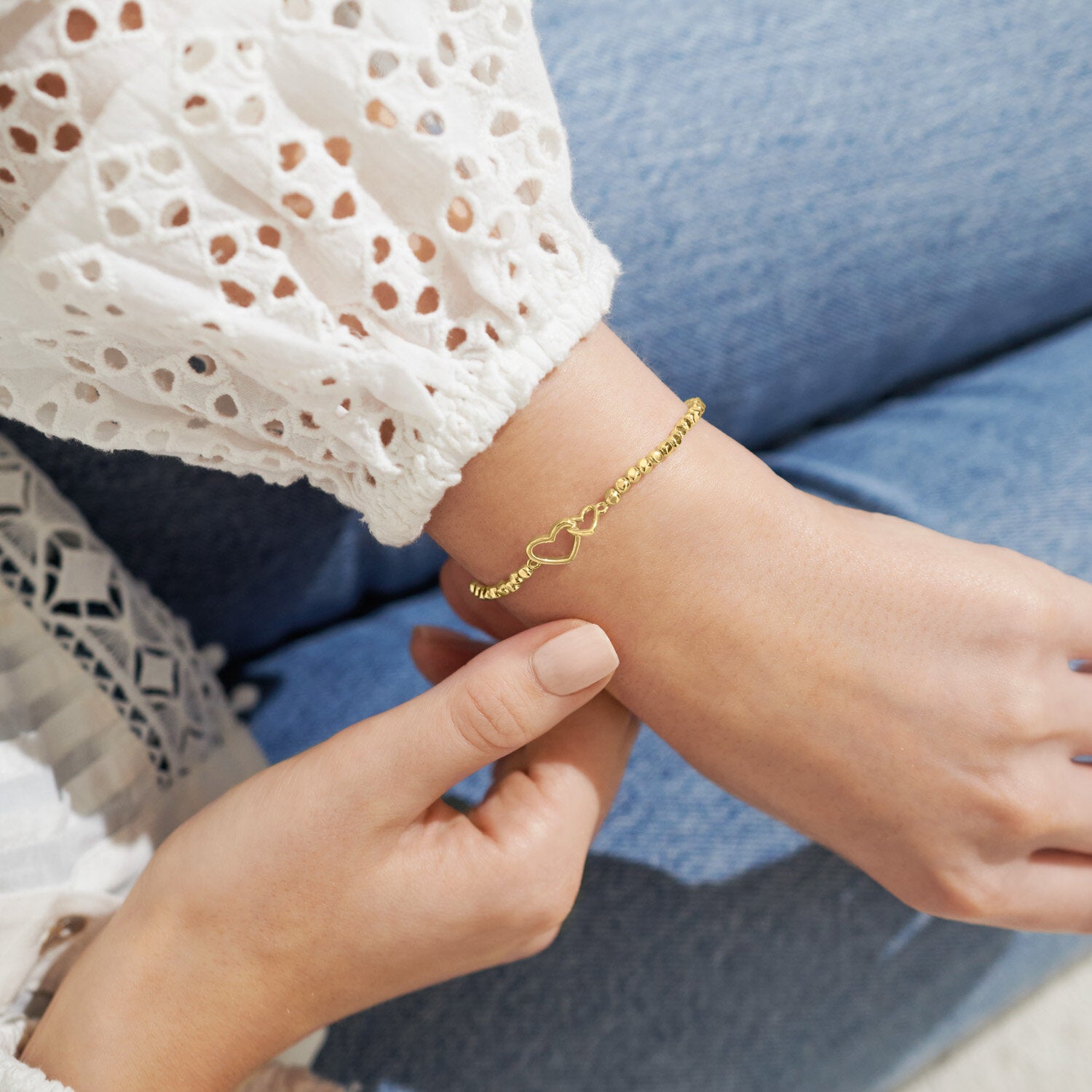 A Littles & Co. Bracelet - Marvelous Mom Double Heart Gold