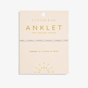 A Littles & Co. Anklet - Rose Quartz | Silver