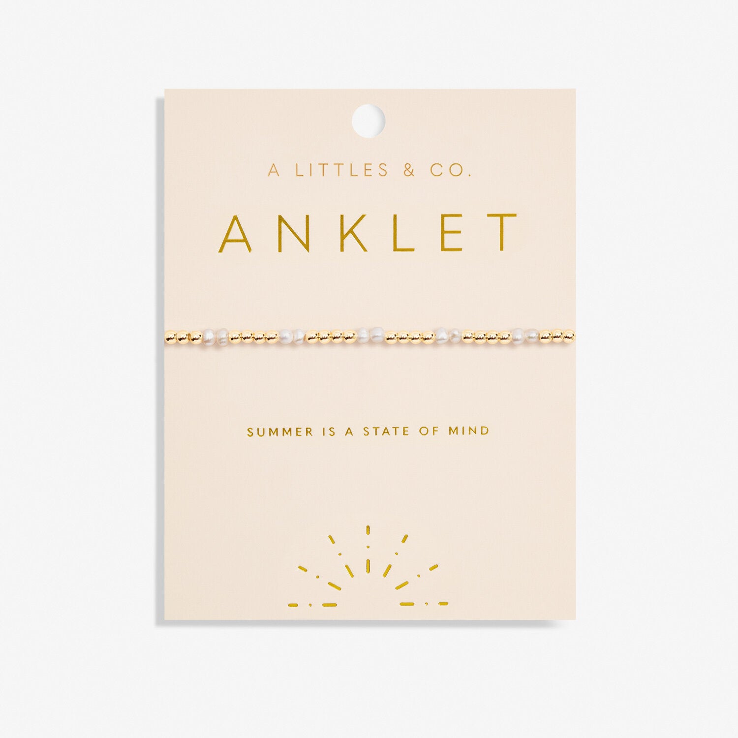 A Littles & Co. Anklet - Pearl | Gold