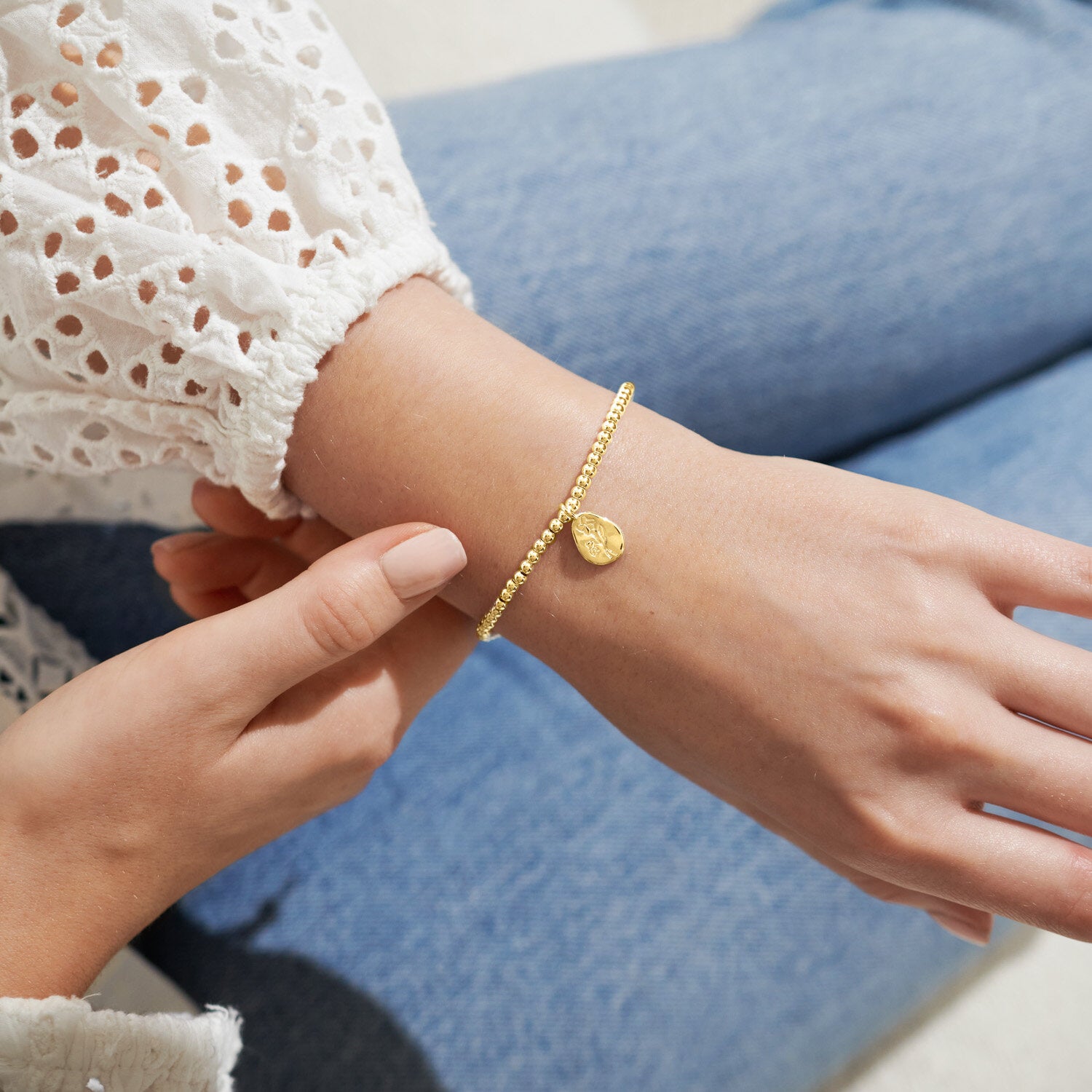 A Littles & Co. Bracelet - Birthflower Feb Violet Gold