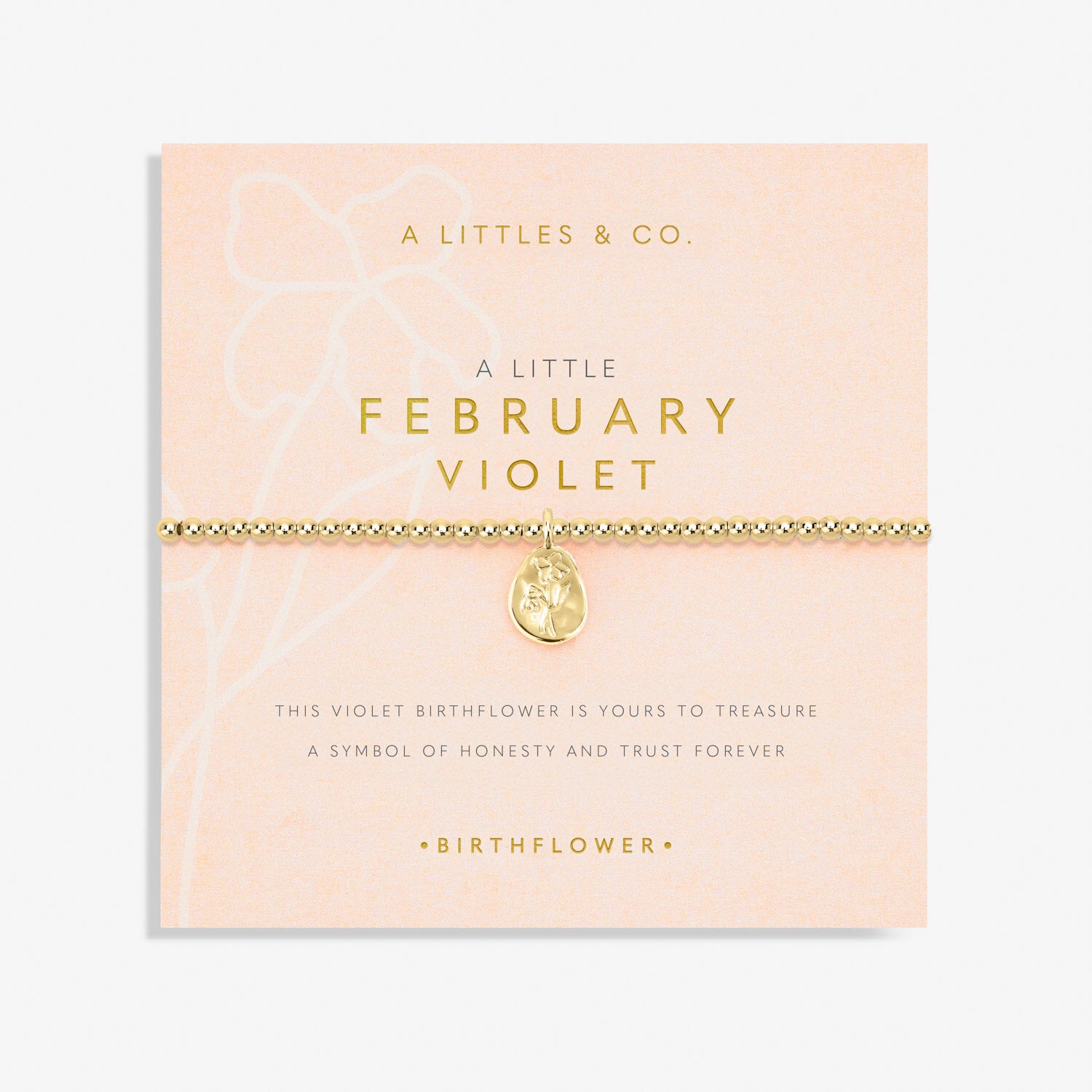 A Littles & Co. Bracelet - Birthflower Feb Violet Gold