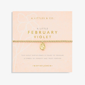 A Littles & Co. Bracelet - Birthflower Feb Violet Gold