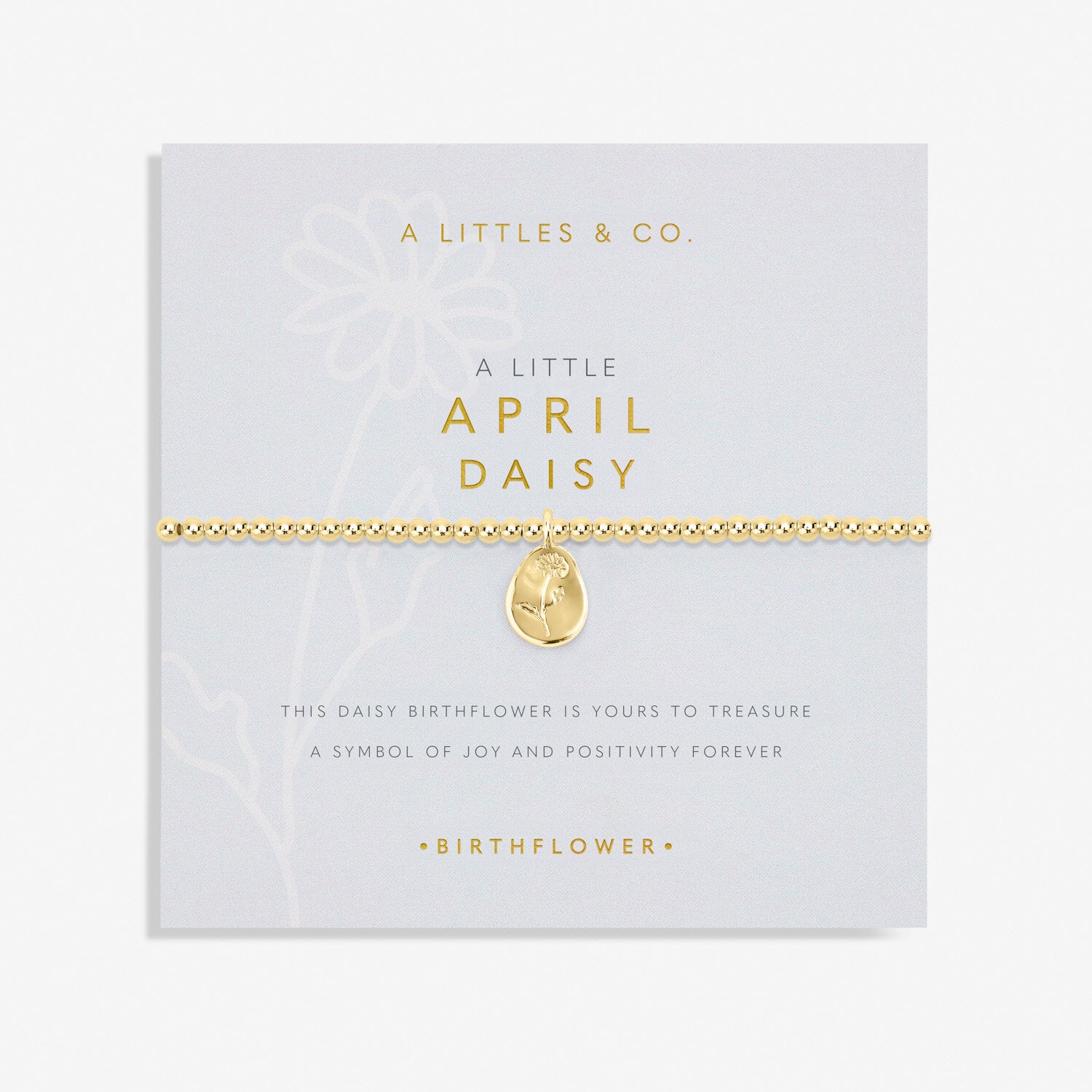 A Littles & Co. Bracelet - Birthflower April Daisy Gold