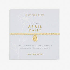 A Littles & Co. Bracelet - Birthflower April Daisy Gold