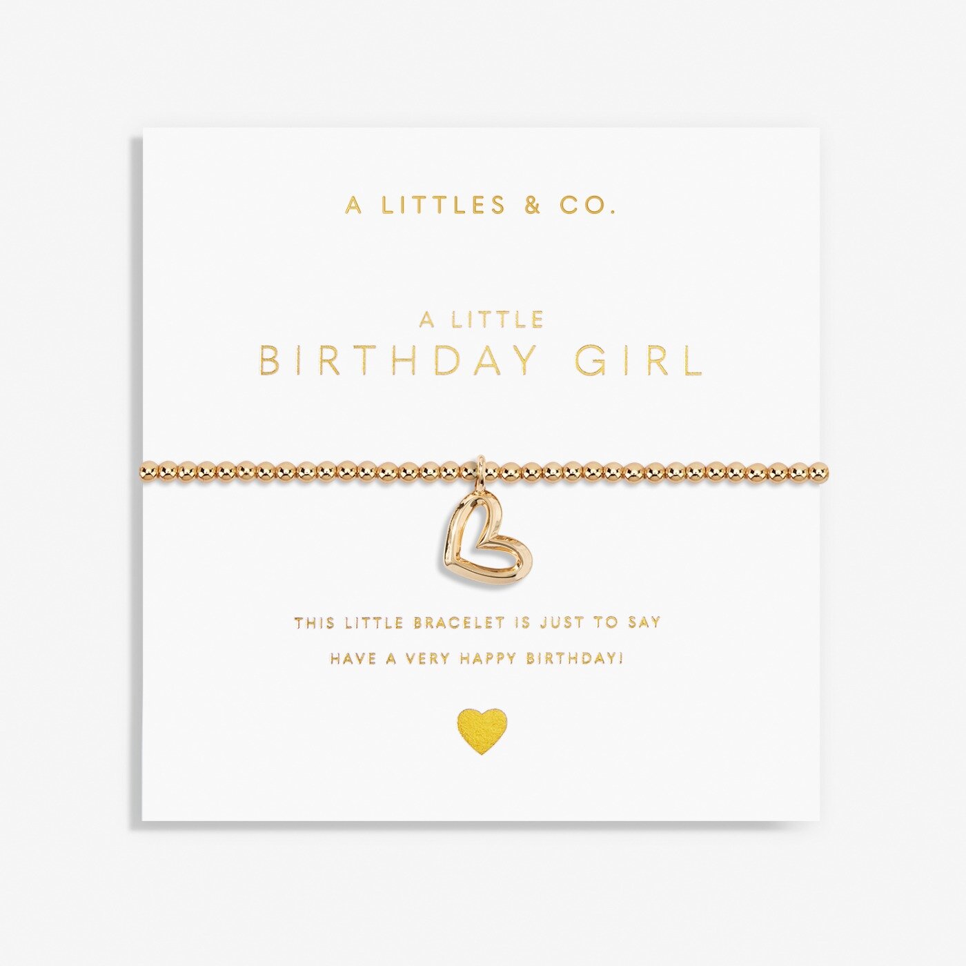 A Littles & Co. Bracelet - Birthday Girl Gold Heart | Gold