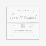 Load image into Gallery viewer, A Littles &amp; Co. Bracelet - Amazing Teacher (Round)| Slvr
