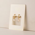 Load image into Gallery viewer, Gold-Plated Hoops - Amari Pearl Huggie Drop
