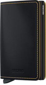 Load image into Gallery viewer, Slimwallet - Matte Black &amp; Ochre
